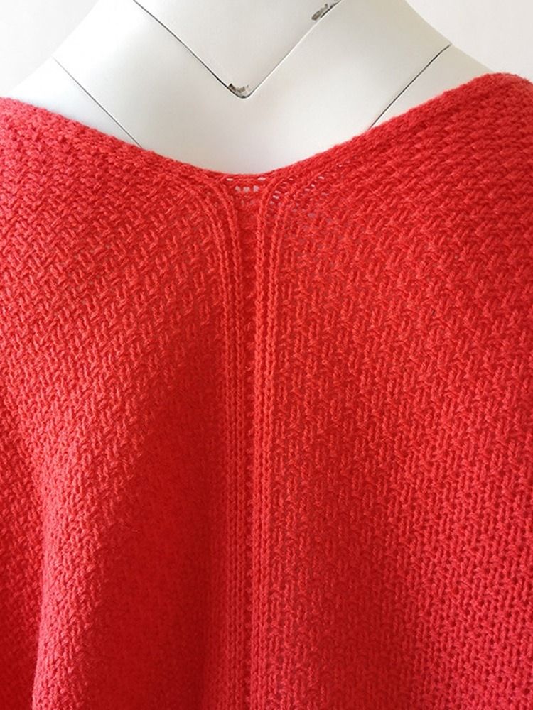 Damen Fledermausärmel Langarm Herbst Pullover