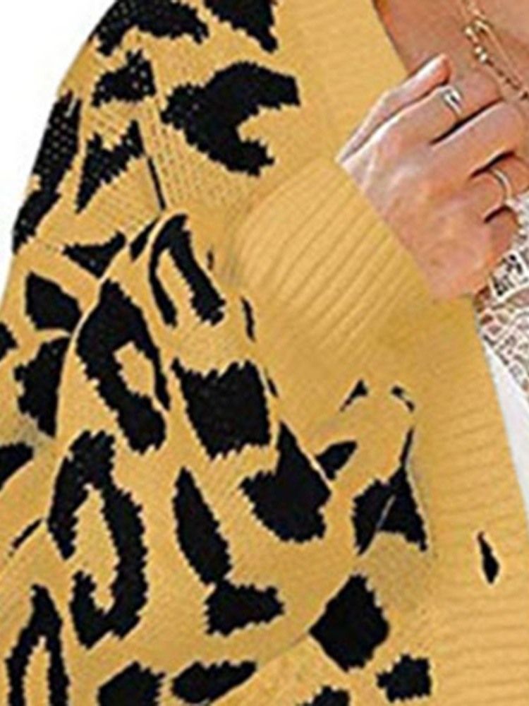 Normaler Einreihiger Mittellanger Lockerer Pullover Für Damen
