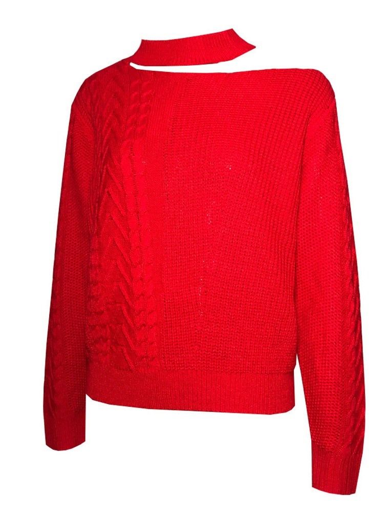 Normaler Normaler Langärmliger Damenpullover