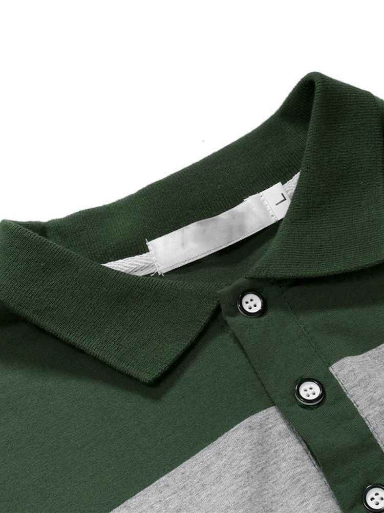 Herren-poloshirt Mit Streifendruck Und Knopf