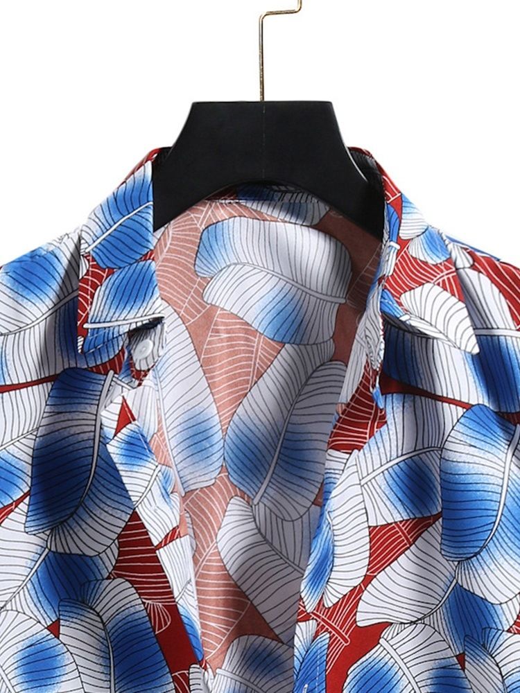 Revers Color Block Patchwork Herbst Herren Slim Hemd