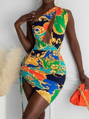 Ärmelloses Figurbetontes Kleid Mit Patchwork Über Dem Knie Für Damen