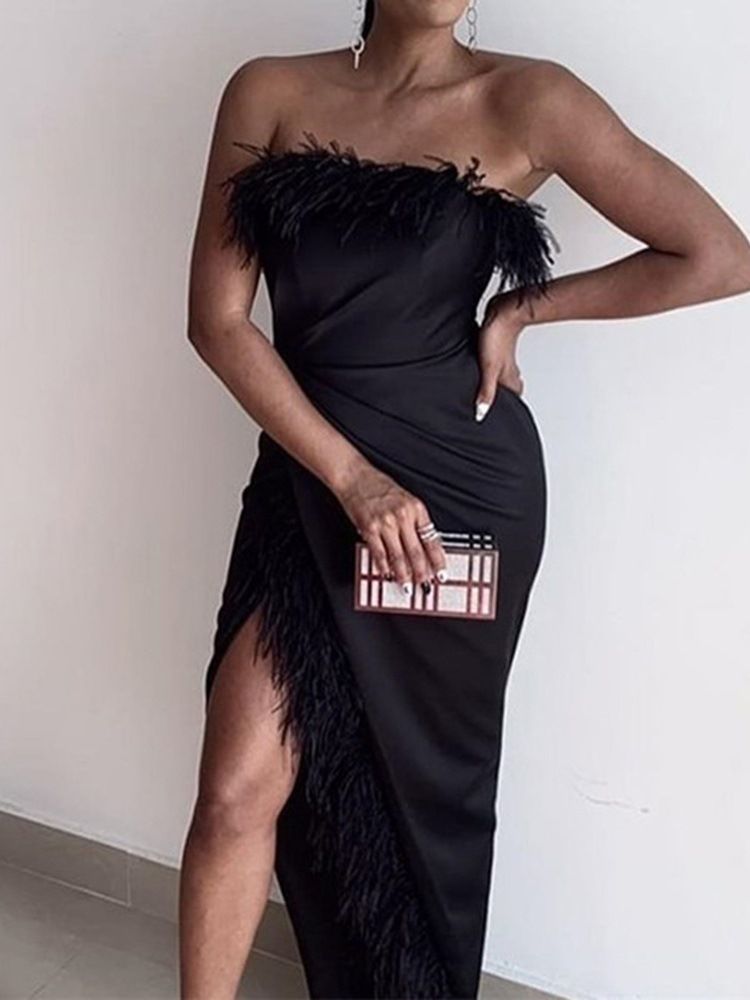 Bodenlanges Ärmelloses Modekleid Für Damen