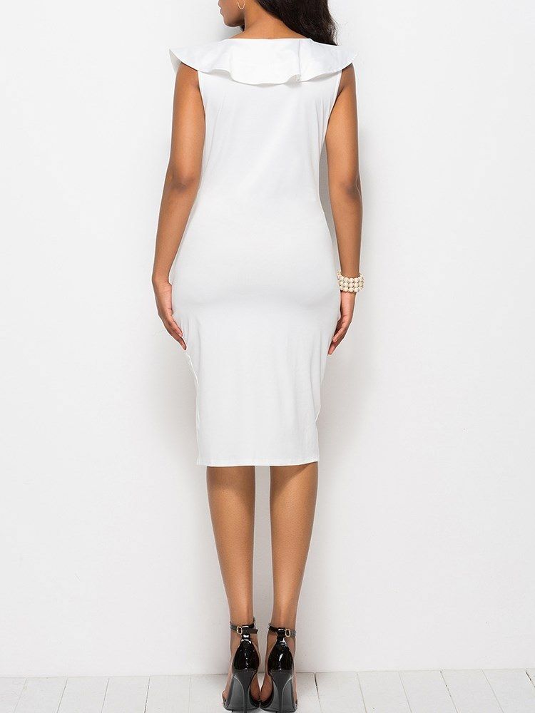 Bodycon V-ausschnitt Asymmetrisches Damenkleid