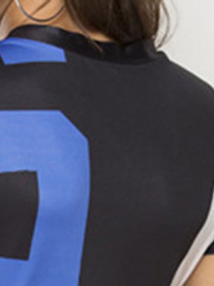 Damen Figurbetontes Kleid Mit Print Über Dem Knie Und Rundhalsausschnitt