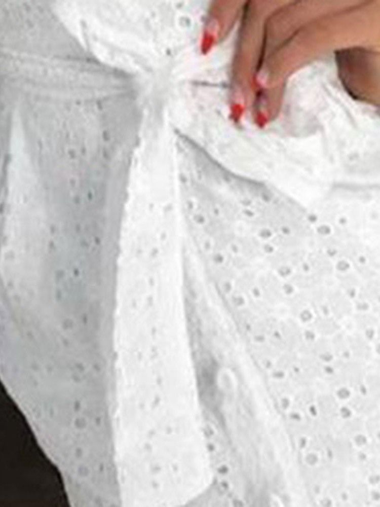 Damen Stringy Selvedge Flügelärmeln Wadenhohe Figurbetontes Kleid Zum Ausgehen