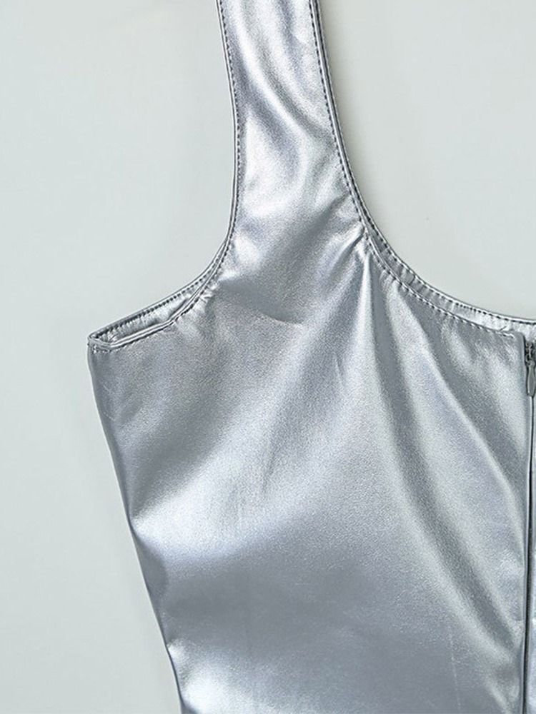 Damen Über Dem Knie Ärmelloses Scoop Pullover Sommerkleid