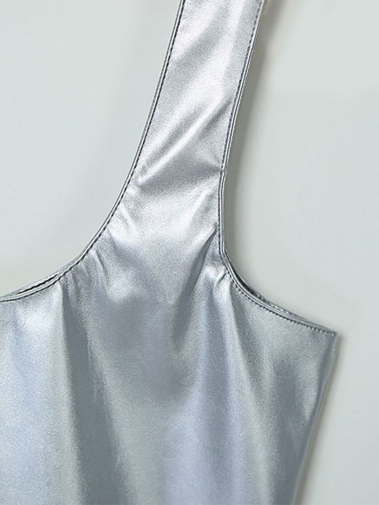 Damen Über Dem Knie Ärmelloses Scoop Pullover Sommerkleid