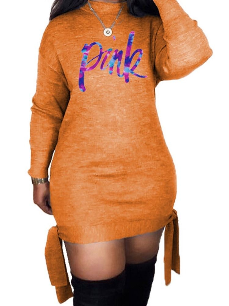 Schnür-stehkragen Über Dem Knie Pullover Damenkleid