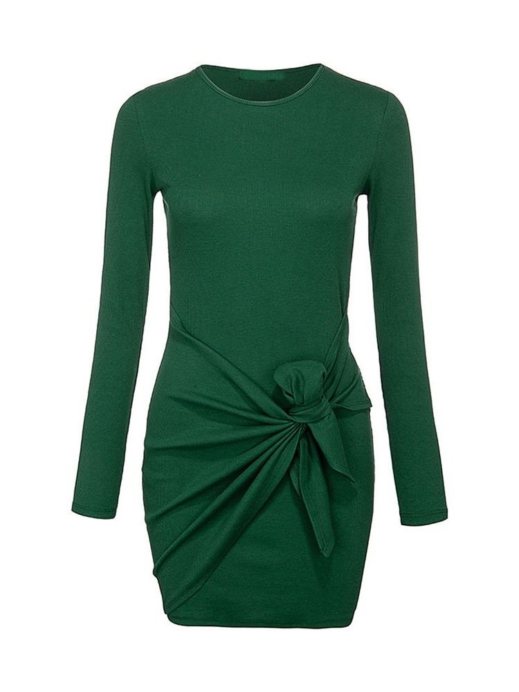 Western Kleid Mit Rundhalsausschnitt Und Langen Ärmeln Zum Schnüren